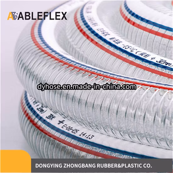 Industrial Flexible Central PVC Spiral Reinforced Dust Collector Collection Spring Vacuum Cleaner Steel Wire Stretch Hose