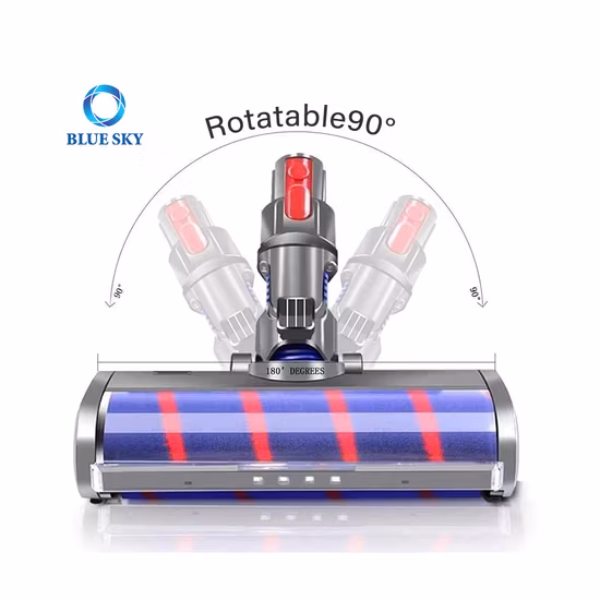 Wholesale Rotatable Floor Head Double Soft Roller Brush Compatible with Dyson V7 V8 V10 V11 Vacuum Cleaner Parts Attachment